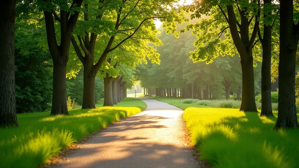 Senior visitors enjoying a park pathway in Latvia